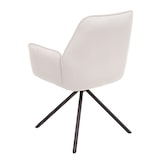 thumbnail of 6er-Set Esszimmerstuhl HWC-G67, Küchenstuhl Armlehne, drehbar Auto-Position, Samt MVG ~ creme-beige, Beine schwarz