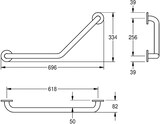 thumbnail of KWC Winkelgriff, CONTINA, Edelstahl, Winkel 135 Grad, 696x334x82 mm