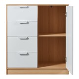 thumbnail of Helloshop26 - Kommode praktisches Aufbewahrungsmöbel für Eingangsbereich Wohnzimmer Schlafzimmer 90 x 80 x 40 cm MDF Eichenoptik 03_0009320