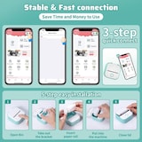 thumbnail of Mini Imprimante Portable Bluetooth Pour Étiquettes Et Photos Rose Blanc + Vert YONIS