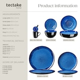 thumbnail of tectake Geschirrset Mare aus Steingut, für 6 Personen, 30 teilig, blau