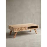 thumbnail of Moderner Landhaus-Stil Couchtisch, massives Holz, Schublade, Ablagefach. 95x50x35 cm | Kadima Design