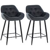 thumbnail of Lot de 2 Tabourets de bar Gibson avec Pieds en Métal Gris foncé/Tissu