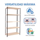 thumbnail of SimonRack Scaffali Metallo Garage 1800x800x300 mm, 5 Ripiani in Acciaio, Portata, 100 kg per Ripiano, Antrazite/Bianco – Comfort