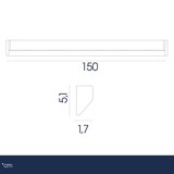 thumbnail of Danieli - Barra Porta Comande per Ristoranti in Alluminio da 150 cm - Barra Ferma Fogli con 2 Nastri di Biadesivo e Viti di Fissaggio