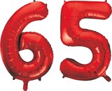 thumbnail of XL Folienballon rot Zahl 65
