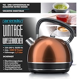 thumbnail of Arendo Wasserkocher 1,7 l, 2200 W, Edelstahl, Retro Style Vintage, Überhitzung & Trockenkochschutz, kupfer