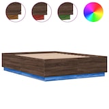 thumbnail of vidaXL Bettgestell mit LED Braun Eichen-Optik 150x200 cm Holzwerkstoff