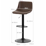 thumbnail of Conjunto de 2 bancos de bar COSTWAY, cadeiras de bar com altura ajustável de 60 a 82 cm, com encosto e apoio para os pés