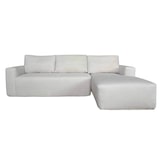 thumbnail of Oviala Sofá esquinero de 4 plazas con chaise longue derecha y cojines crudo