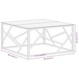 thumbnail of vidaXL Couchtisch Silbern Edelstahl und Hartglas