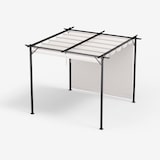 thumbnail of Blumfeldt Pantheon Robust Pergola 3x3m wetterbeständig Stahl pulverbeschichtet seitliche Rollläden Beige