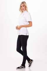 thumbnail of Chef Works® Damenkochjacke SPRINGFIELD, Reissverschluss, Cool Vent™ & lite, Weiß, Größe S