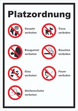 thumbnail of Schild Platzordnung hochkant A5 Rückseite selbstklebend