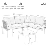 thumbnail of Outdoor-Loungeset Eisen Grau mit 4 Zweisitzer-Sofas, 2 Tischen, 120x60x72 cm, wetterbeständig