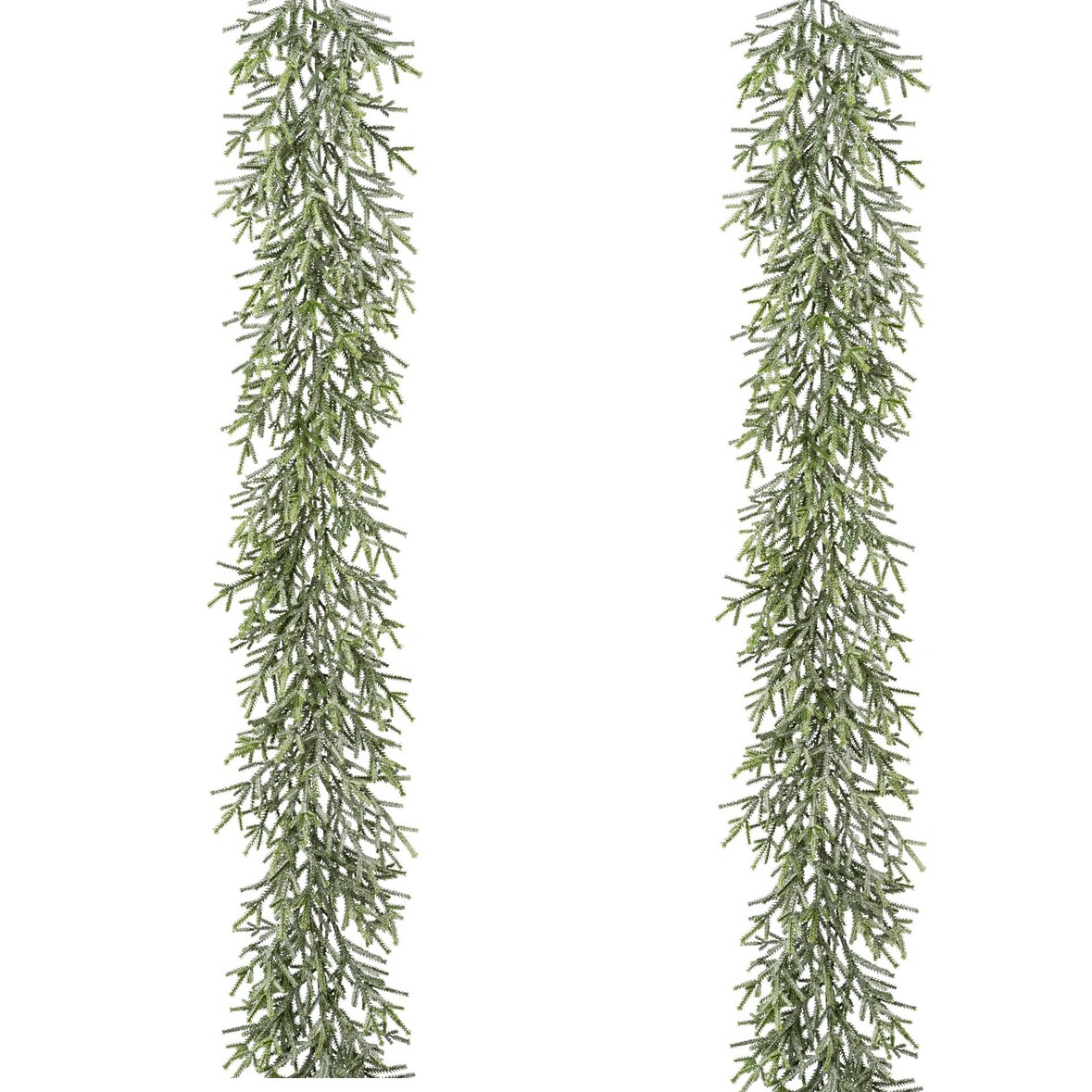 CREATIV green künstliche Pflanze Minifichten-Girlande, geeist, 180 cm, frost, 2er Set