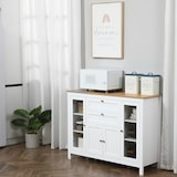 thumbnail of HOMCOM Mobile Cucina con 2 Cassetti e 3 Armadietti Bianco e Rovere