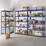 thumbnail of Conjunto de 2 Estantes Metálicas Modulares com 5 Prateleiras, Capacidade de 1250kg, 120x60x180cm, Azul, Thinia Home