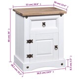 thumbnail of Table de chevet Gamme Corona pin mexicain Blanc 53x39x67 cm