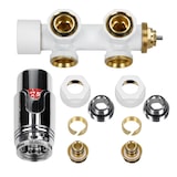 thumbnail of ECD Germany Badheizkörper Mittelanschluss 500×1800 mm Weiß, gerade, Thermostat-Set (Eck Wand)