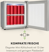 thumbnail of Secret Cool Mini-Kühlschrank Mini-Bar 13l 22dB 2 Etagen Silber-Metallic