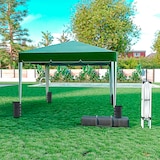 thumbnail of Gazebo Pieghevole Impermeabile 3 x 3 M Da Giardino Con 4 Sacche Pesi Sacca Trasporto Chiusura Fisarmonica Struttura Acciaio Copertura 160 gr/m² Verde