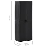 thumbnail of vidaXL Gartenschrank Schwarz 65x45x172 cm PP Rattan