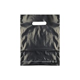 thumbnail of Zwarte plastic tas met uitsnijdingen in gerecycled LDPE 25 x 32 cm per 1000 - Gimex