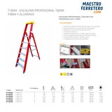 thumbnail of Escalera Profesional T-MAX 6 Peldaños x 1 de Fibra de Vidrio