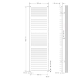 thumbnail of ECD Germany Badheizkörper Elektrisch 500x1800 mm Weiß, gebogen, 1200W, Heizkörper Handtuchwärmer Handtuchtrockner