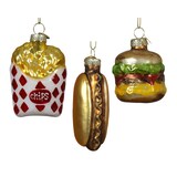 thumbnail of Christbaumschmuck American Diner Food Glas 11 cm mix 3er -Set