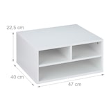 thumbnail of Relaxdays Druckerständer Schreibtisch, 3 Fächer, Regal für Drucker, Druckerhalter, H x B x T: 22,5 x 47 x 40 cm, weiß