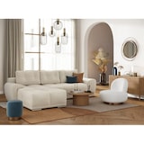 thumbnail of Canapé d'angle convertible moderne avec coffre en tissu Abel