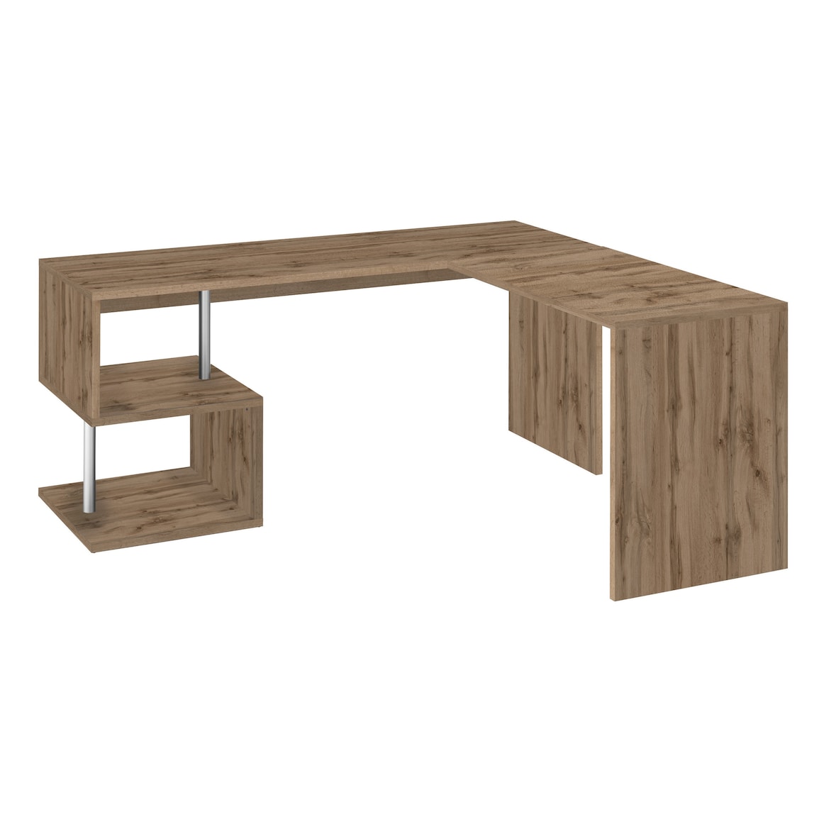 Web Furniture ESSE Scrivania Angolare Melaminico 180/160cm   Rovere