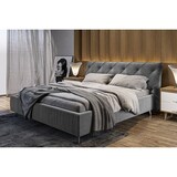 thumbnail of KAWOLA Bett ANNY Polsterbett Kopfteil niedrig Velvet grau 140x200cm