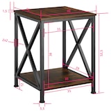 thumbnail of tectake Tavolino Carlton 40,5 x 40,5 x 52,5 cm - industriale scuro - 404358