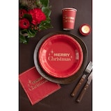 thumbnail of 500 Teller Weihnachten rot gold Merry Christmas Pappteller Einweg