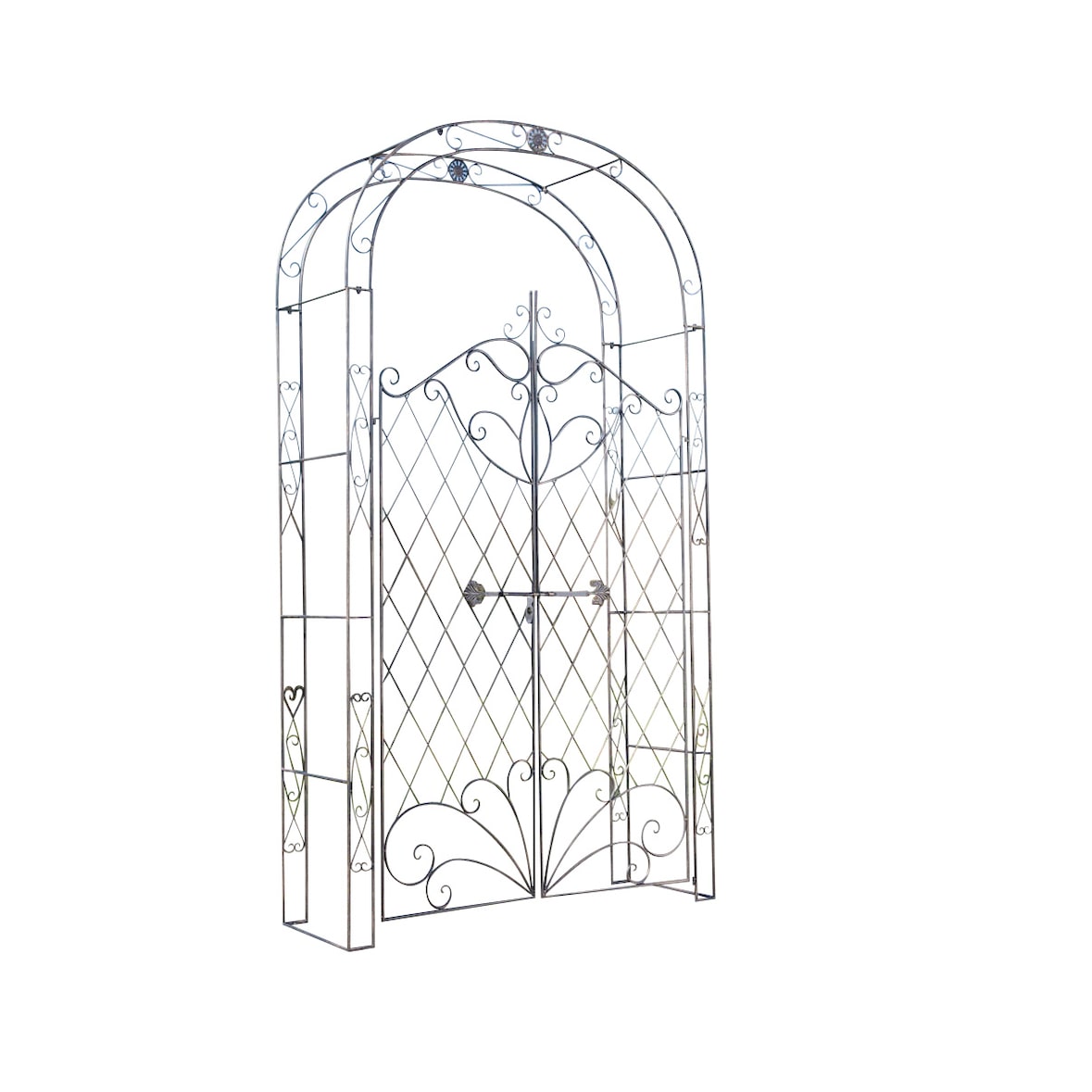 Arche à rosiers en fer Melissa avec porte Bronze
