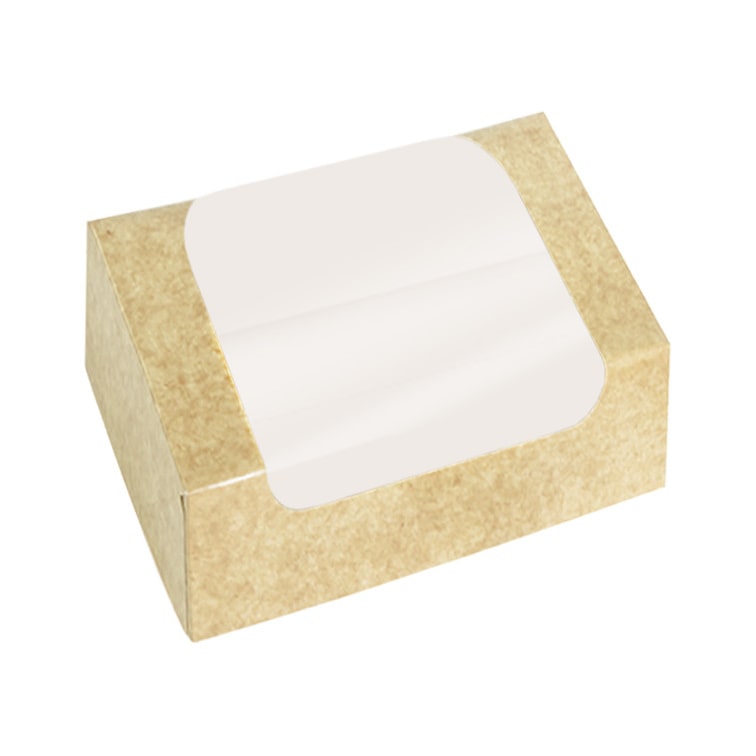 MONOUSO - Rechteckige Verpackungen für Bäckereien Kraft 25x18x7cm (100 Stück)