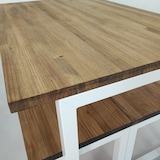 thumbnail of Conjunto Mesa y Bancos iCub Strong Blanco 120x80cm en madera maciza de pino acabado vintage estilo industrial Box Furniture