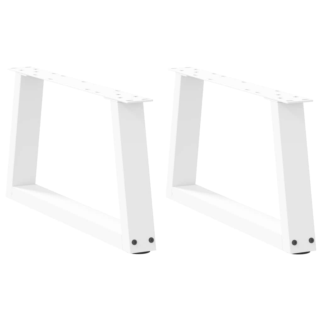 Helloshop26 - Set aus 2 V-förmigen Couchtischbeinen 50 x 30-31,3 cm mit vorgebohrten Löchern und verstellbaren Gleitern aus weißem 02_0056825