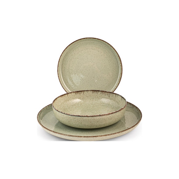 Vajilla 12 PZ Porcelana Pearl Verde