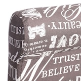 thumbnail of 2er-Set Barhocker HWC-C33, Barstuhl Tresenhocker, Holz ~ Schriftzug, grau, helle Beine, Stoff/Textil