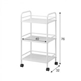 thumbnail of Carrello Portavivande 3 Ripiani Ruote Cucina Mobile 40x32x75 cm - Nero