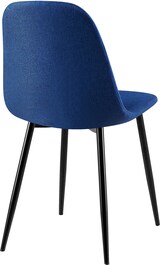 thumbnail of Décoshop26 - 4 Esszimmerstühle mit dekorativer Rautensteppung blauem Stoffsitz mattschwarzen Metallbeinen 10_0007724