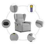 thumbnail of vidaXL Massagesessel Elektrisch Wolkengrau Stoff