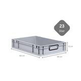 thumbnail of PROREGAL SuperSparSet 8x Eurobox NextGen Color, HxBxT 12x40x60cm, 23 Liter, Griffe schwarz zu, Grau, Eurobehälter, Transportbehälter