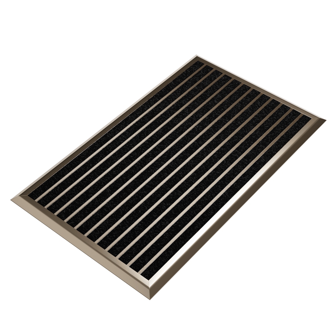 Fußmatte Außen Schmutzfangmatte für Draußen - 55 x 90 cm goldenem Aluminiumrand Wetterfester Fußabstreifer Outdoor Fußmatte