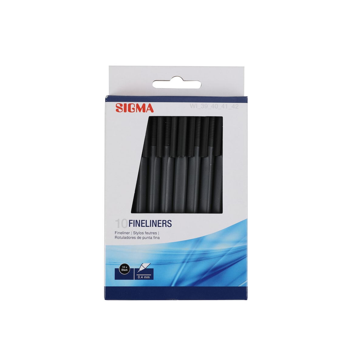 SIGMA Caneta de ponta fina, preto, largura da linha: 0.4 mm, 10 unidades