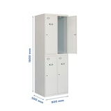 thumbnail of SimonRack Taquillas Vestuario Metálica, 1800x800x500 mm, 2 Puertas, 2 Módulos, Incluye Llave, Gris - Simonlocker